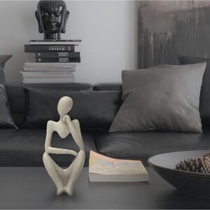 Sandstone Resin Thinker Style Abstract Sculpture